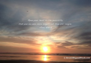 Ocean Sunset with quote
